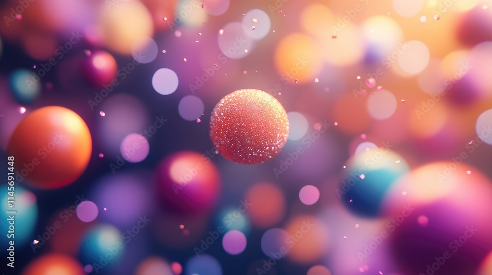 Poster festive background with colorful shimmering balls and bokeh lights creating a vibrant and celebrator