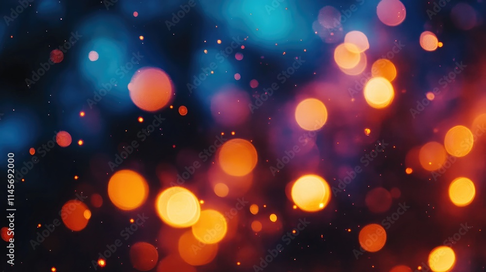 Poster candle light creating warm bokeh ambiance in a colorful blurred background ideal for atmospheric des