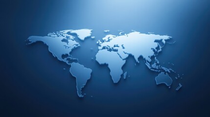 Fototapeta premium A blue globe with a white outline