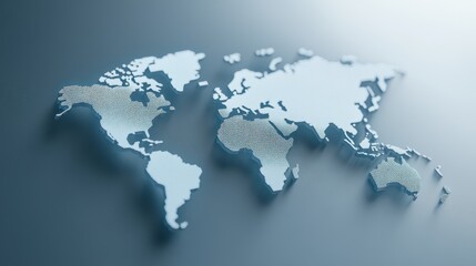 Fototapeta premium A blue globe with a white outline of the world