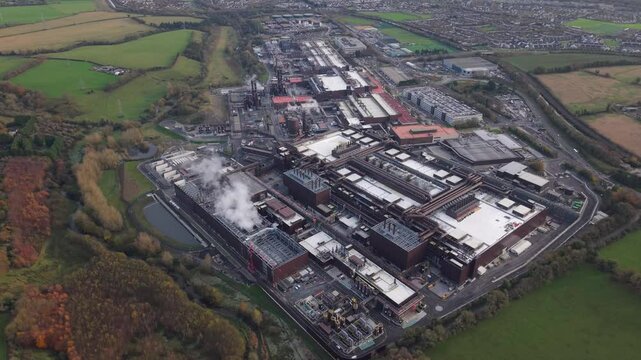 Arial view of Intel Ireland's sprawling manufacturing campus in Leixlip