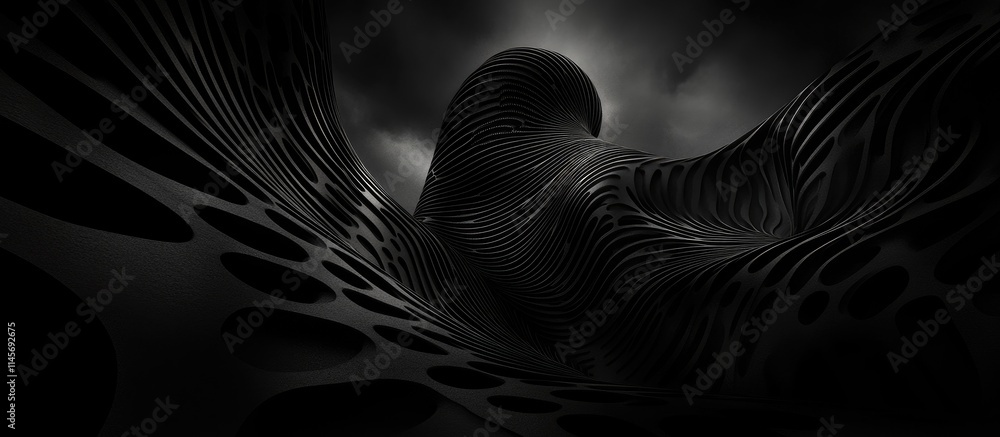 Poster monochrome architectural design abstract geometric shapes in modern architecture conceptual represen