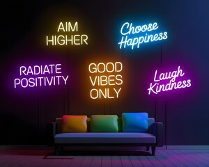 Strategic Positivity: Neon Inspiration Meets Chessboard Charm
