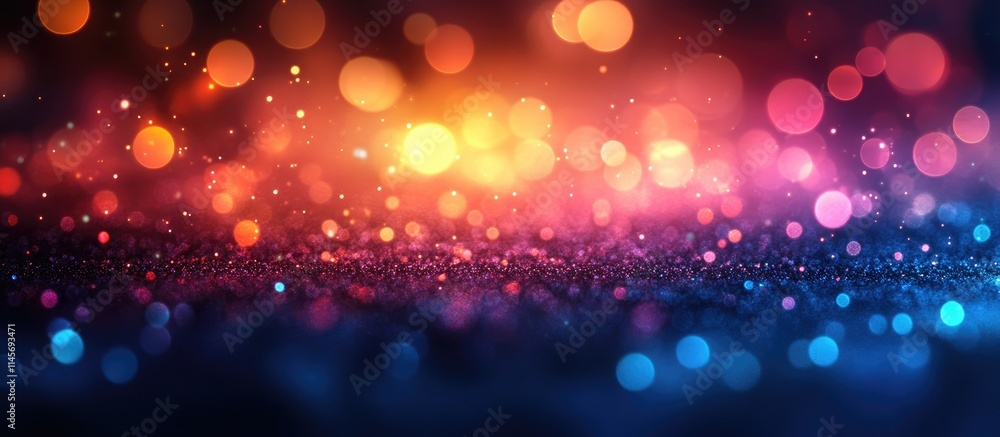 Poster vibrant multicolored bokeh background with shimmering lights creating a dreamy festive atmosphere id