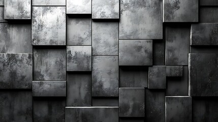 Dark gray textured square blocks background.
