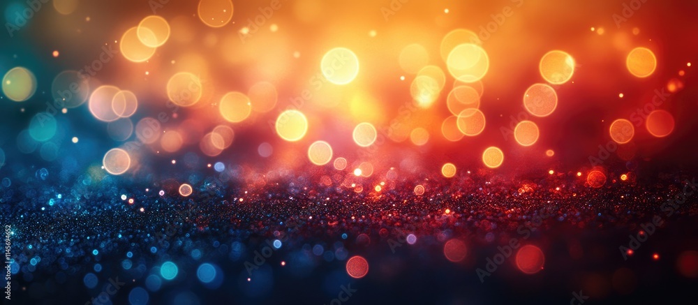 Poster colorful bokeh lights creating a vibrant abstract background for design and creative projects