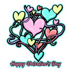 happy valentine's day typography art