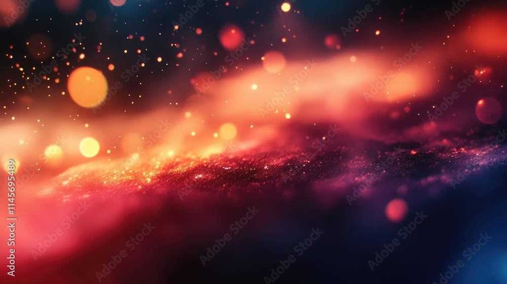 Poster colorful abstract background with blurred lights and bokeh effect creating a dreamy and vibrant atmo