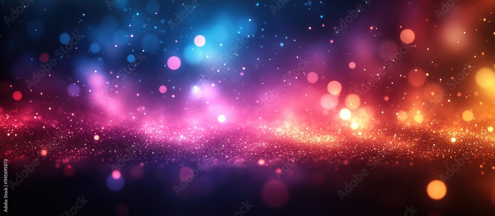 Poster colorful blurred lights creating a dreamy background with vibrant bokeh effects for creative and art