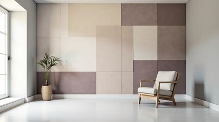 Serene Minimalist Interior Design Featuring a Neutral Color Palette and a Comfortable Armchair