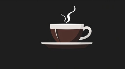 Obraz premium A cozy cup of hot chocolate sits on a saucer, with steam gently rising, creating an inviting atmosphere perfect for chilly days