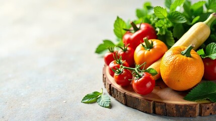 Vibrant Autumn Harvest  A Colorful Array of Fresh Vegetables on Rustic Wood
