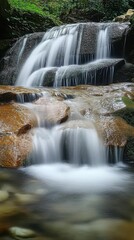 Obraz premium Waterfalls formed by mountain streams