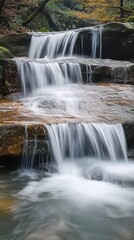 Waterfalls formed by mountain streams