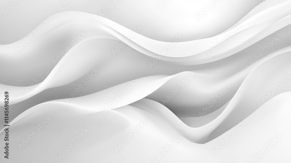 Poster soft white abstract wave background with flowing textures and smooth contours for elegant design ele