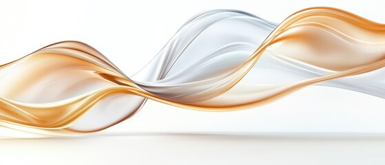 Obraz premium A wave of gold and silver with a white background