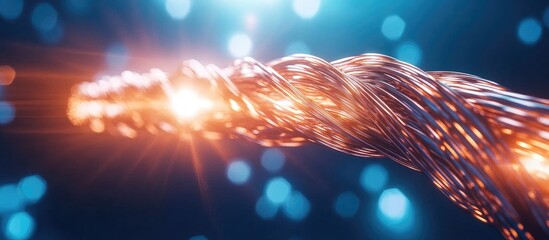 Copper electrical wires with colorful insulation in close-up showcasing the intricate details of electrical installations and safety measures.