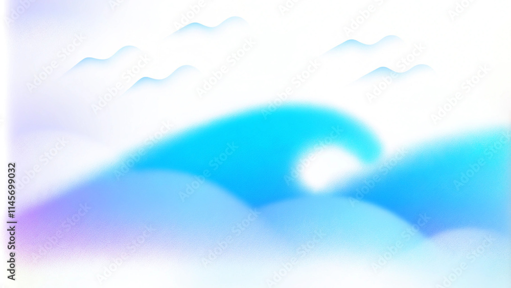 Poster Blue color gradient wave background, abstract blue grain gradation texture, blue noise texture blur abstract background. Blurred colorful gradient abstract background with modern shape element design