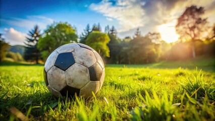 Soccer Ball on Grass Field - Documentary Photography Style Image