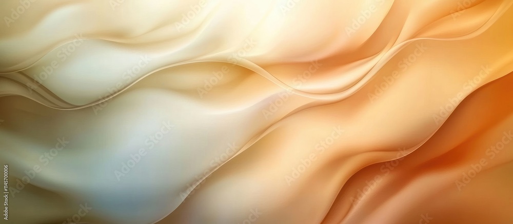 Poster gentle waves of abstract motion blur in warm tones with soft gradients and fluid lines for elegant b