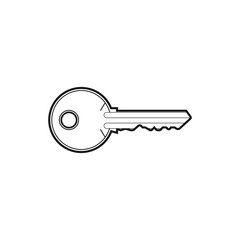 Simple key design illustration, Outline style icon vector