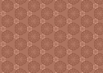Minimal Cute Luxury Flora Brown Background Seamless Pattern