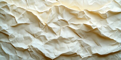 Obraz premium Crumpled abstract paper texture in beige tones, combining minimalism and natural textures for an elegant modern design