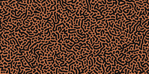 Seamless noise turing pattern repeating stipple vector texture. Reaction diffusion pattern. chaotic motion Linear design with biological shapes. memphis, retro psychedelic style. Waves, swirl, twirl.