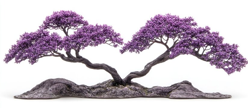 Purple artificial miniature bonsai trees with detailed craftsmanship ideal for home decor or as thoughtful gifts for nature enthusiasts