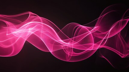 Pink smoke waves on a dark background creating an elegant and modern abstract backdrop for graphic designs and artistic projects