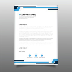 Elegant business Letterhead cover template layout design. a4 Letterhead corporate company with blue geometric creative design