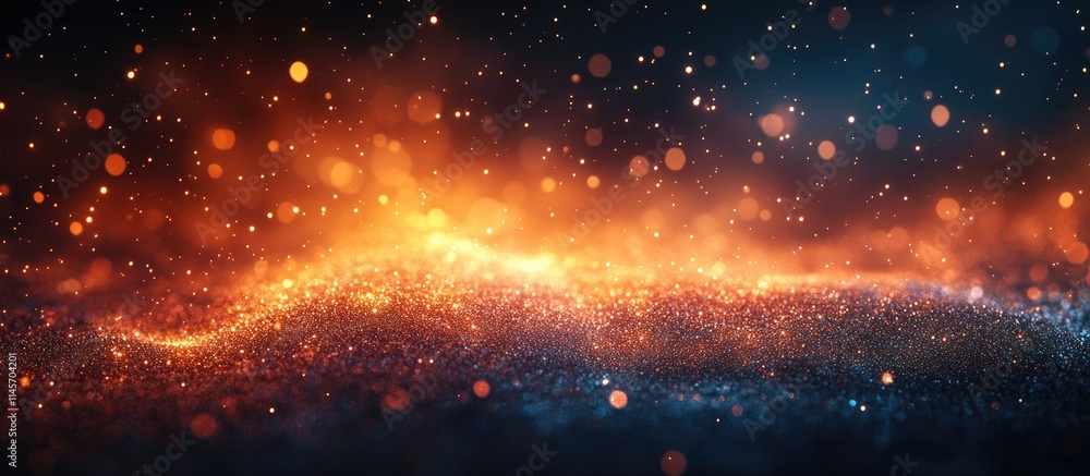 Poster vibrant shimmering background with glowing sparkles and bokeh lights creating a festive and enchanti
