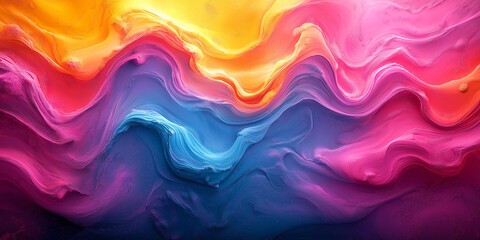 Obraz premium Dynamic fluid motion abstract background with vibrant swirls in pink, blue, and orange tones, creating an energetic and modern visual