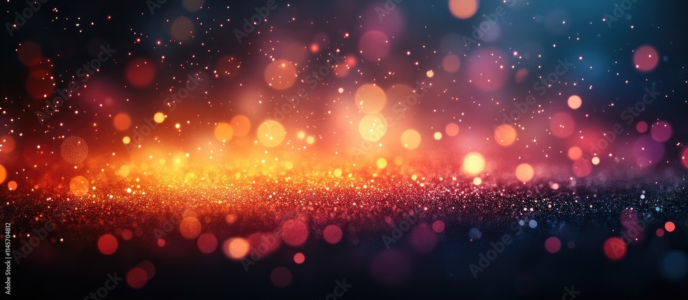 Poster vibrant multicolored bokeh background with sparkling lights creating a dreamy and festive atmosphere