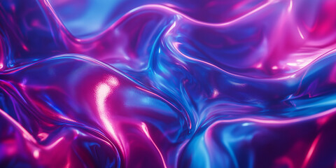 Obraz premium Dynamic abstract background with vivid neon gradients in pink, blue, and purple hues creating a shiny, futuristic texture
