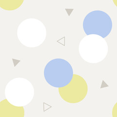 Minimalist Modern Pastel Warm Clean Color Circle and Triangle Shapes Seamless Pattern