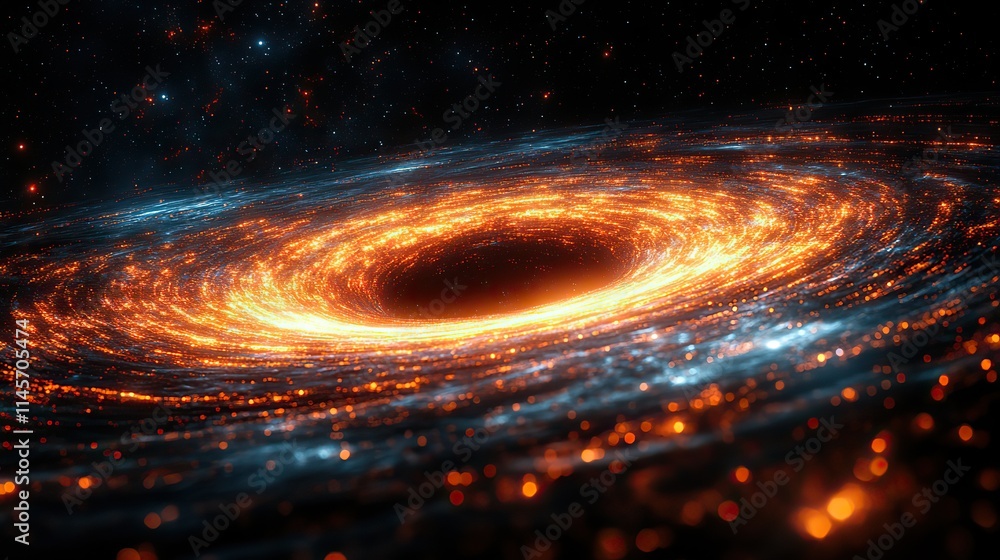 Canvas Prints a wormhole connects distant points in space, a dark universe background for adventure and exploratio
