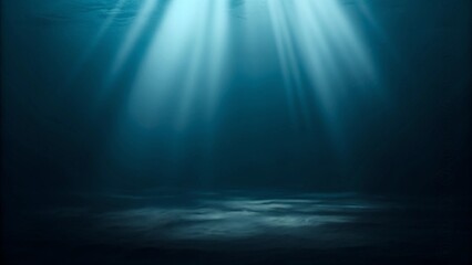 Obraz premium Blur rays light motion blue white flare leak dark. A bright spotlight shines through the darkness. Blue light rays & dust particles. Magic defocused background. Bright abstract background with rays