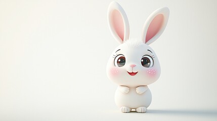 Fototapeta premium Adorable cartoon bunny rabbit. (1)