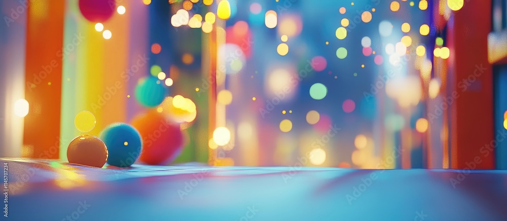 Poster vibrant bokeh backdrop with colorful orbs creating a dreamy and artistic atmosphere suitable for var