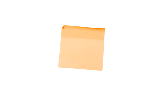 Pink note paper isolated on white background.