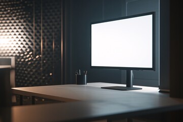 Fototapeta premium Modern Workspace with Empty Monitor
