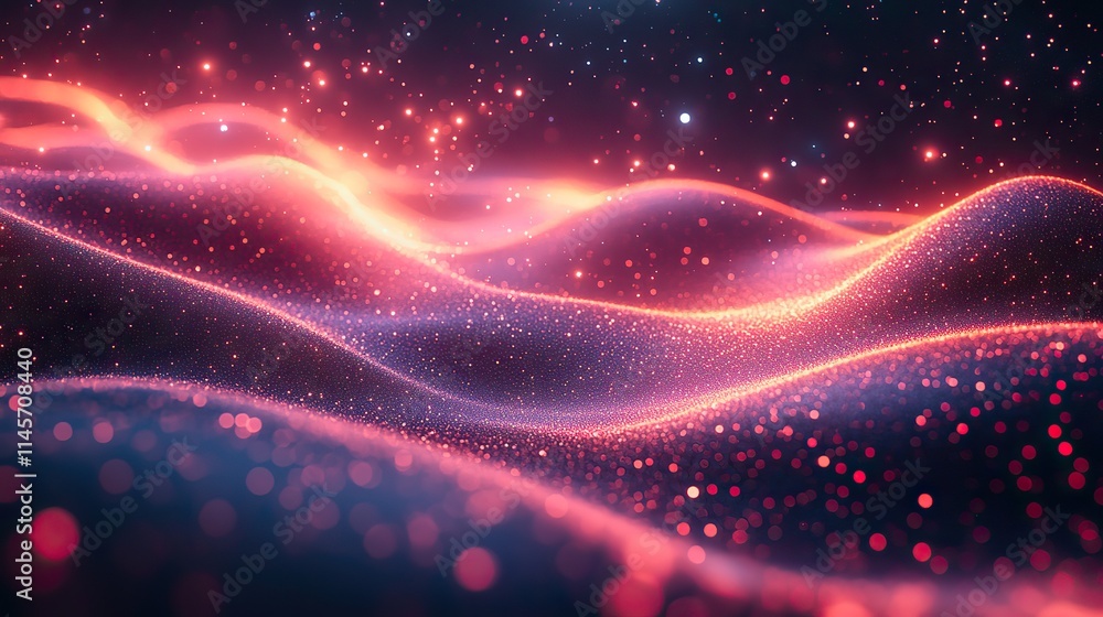 Canvas Prints abstract bokeh or stream in 3d art, representing the future of light travel or particle of metaverse