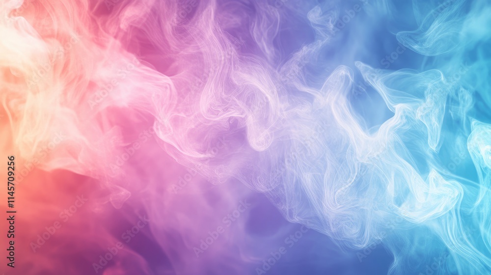 Poster colorful abstract background with puffy clouds in vibrant hues creating a serene and uplifting atmos