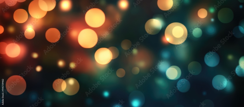 Aufkleber abstract christmas backdrop with colorful blurred lights and a soft-focus christmas tree creating a 