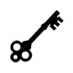 vintage key icon vector on white background