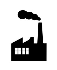factory icon vector on white background
