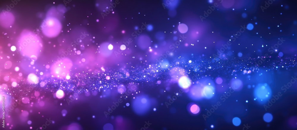 Poster vibrant bokeh lights in purple and blue hues creating a mesmerizing defocused backdrop for creative 