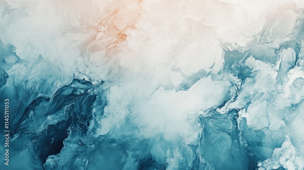 Poster marble stone texture abstract background with soft clouds and organic patterns in soothing blue and 