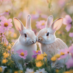 easter bunny and eggs